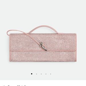 Bottega Andiamo Crystal-Embellished Pink Clutch